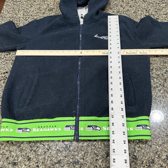 NFL Seattle Seahawks Jacket Women Size L Blue Green Full Zip FLAW - Picture 3 of 9